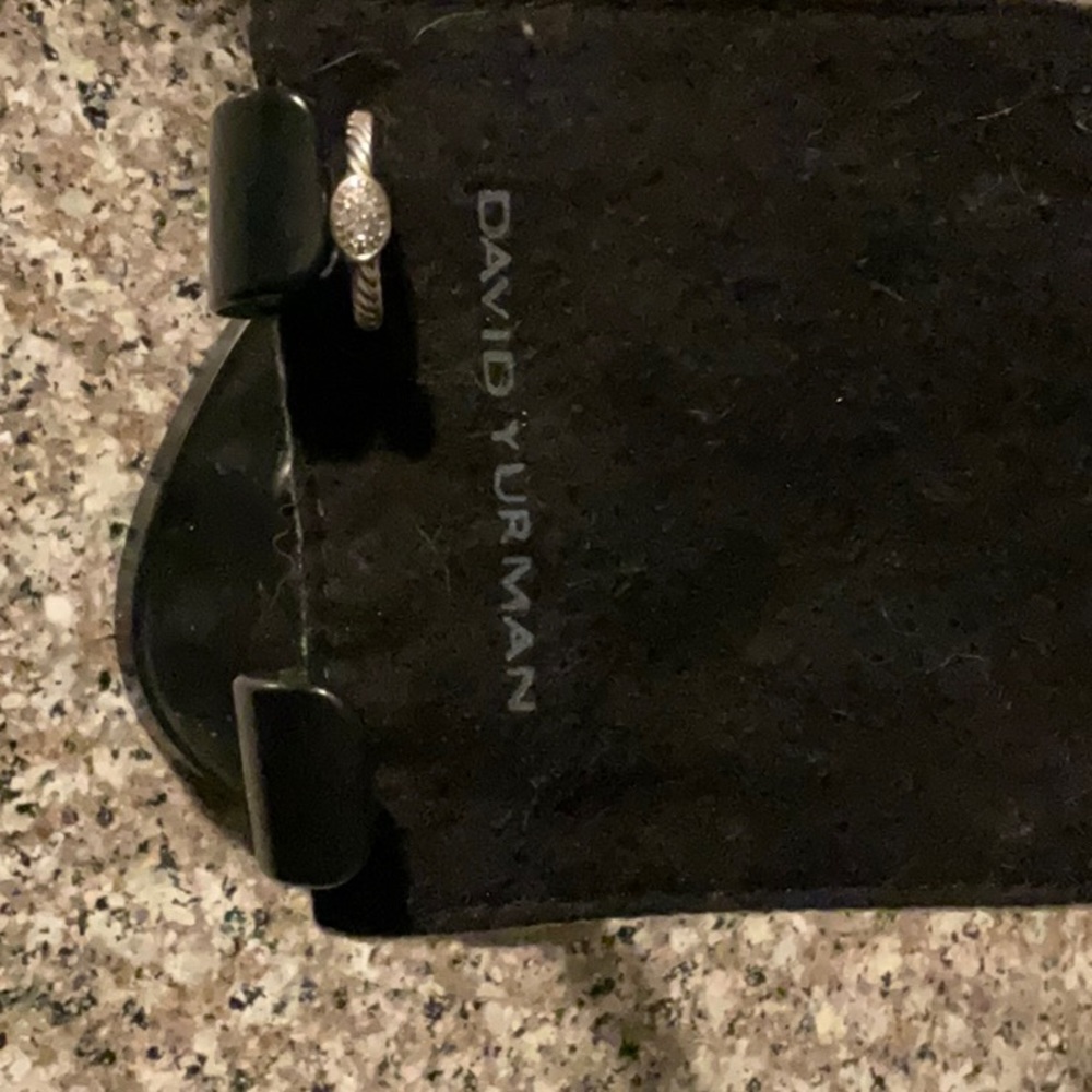 David Yurman silver diamond stack ring. - Picture 3 of 4